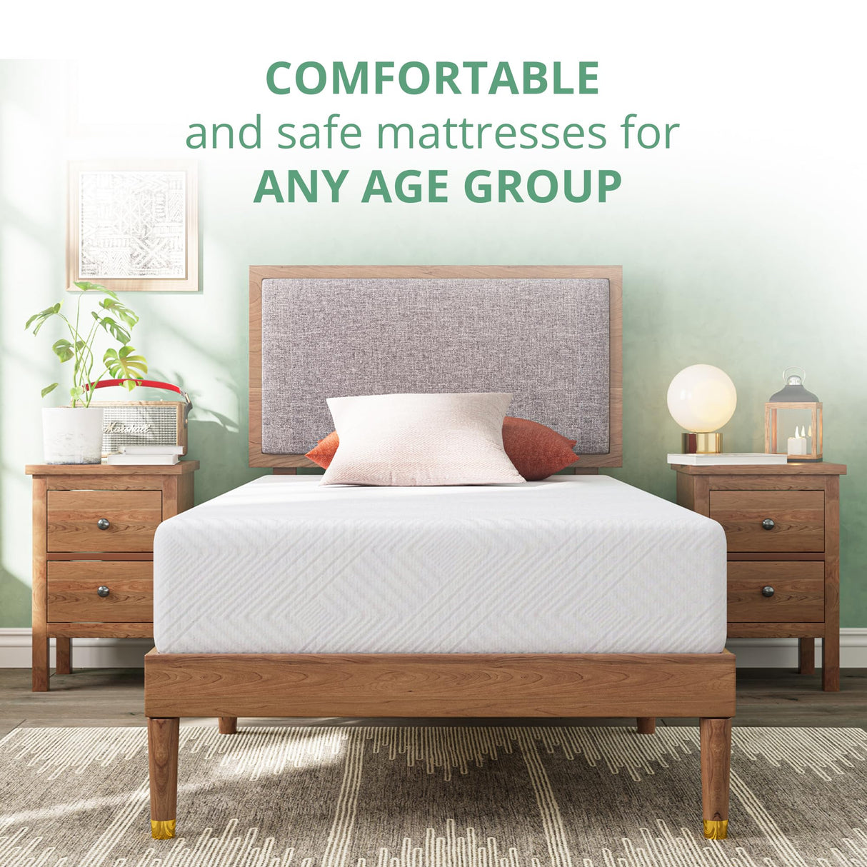 Dyonery Twin Mattress - 8 Inch Green Tea Memory Foam Mattress- Twin Mattress in a Box - CertiPUR-US Certified Fiberglass Free Mattress - Cooling Gel Layer - Medium Firm - 75" x 38" Dyonery