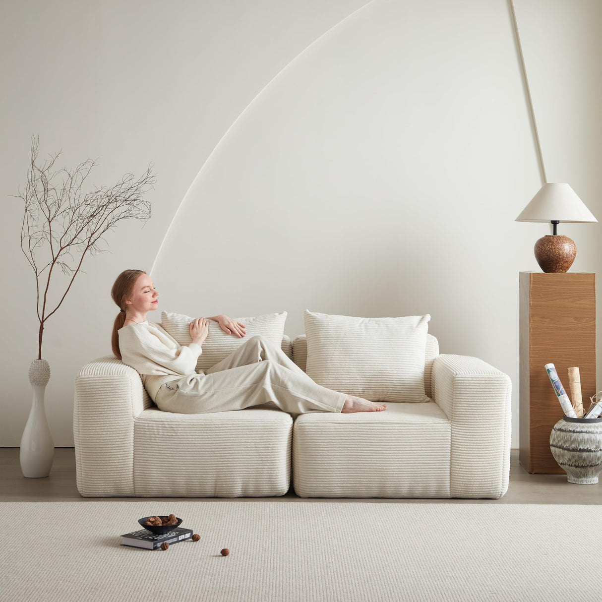 Swbvs Futon Sofa Bed, Sectional Small Couch, Sleeper Sofa, Loveseat, Modern Futon Couch, Sofa Cama, Couches for Living Room, Bedroom, Beige Swbvs