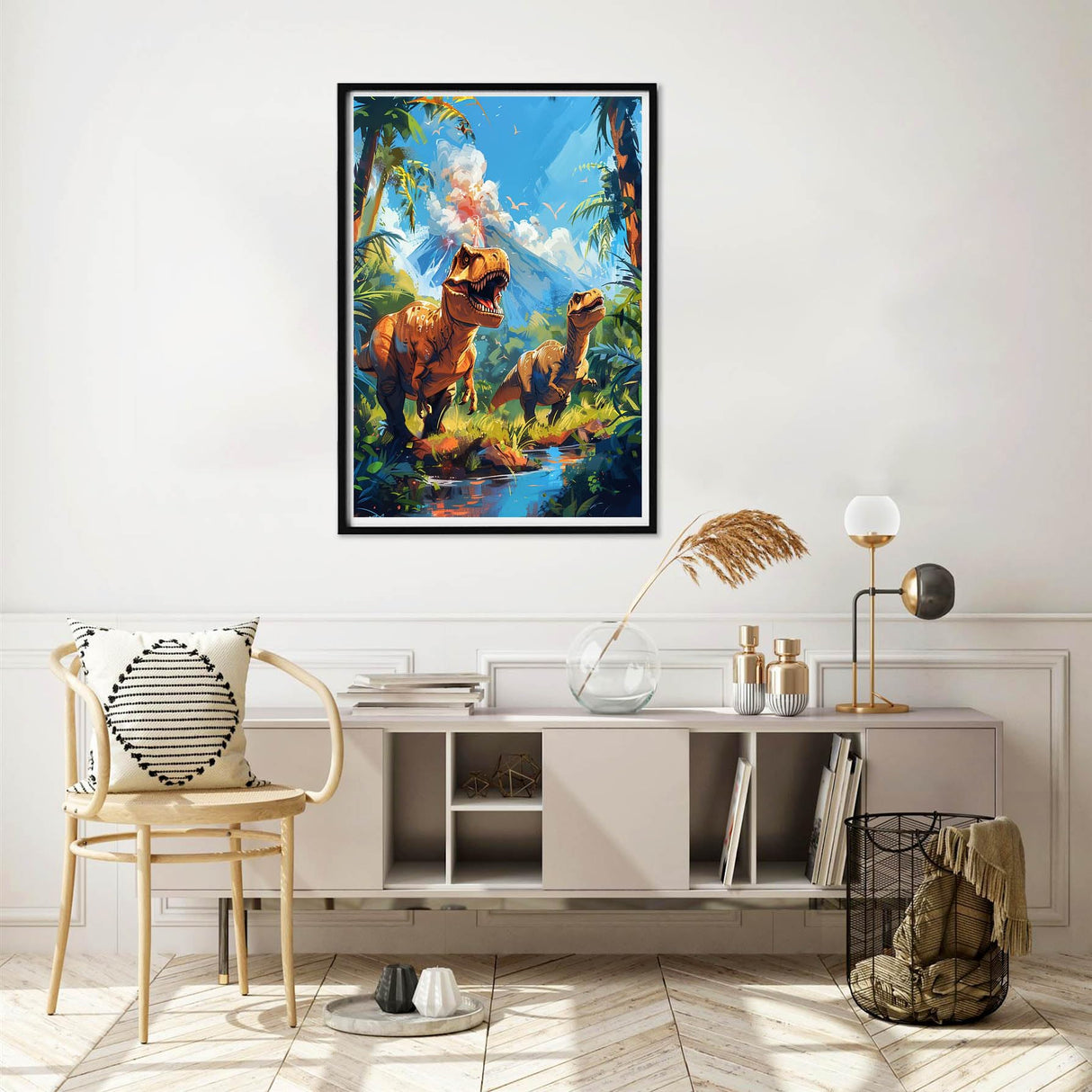 Yomiie 5D Diamond Art Kits for Adults, Two Dinosaur Diamond Painting Art Animals DIY Full Round Drill Kits, Embroidery Rhinestone Diamond Crystal Craft Canvas Home Wall Decor 12x16 inch Yomiie