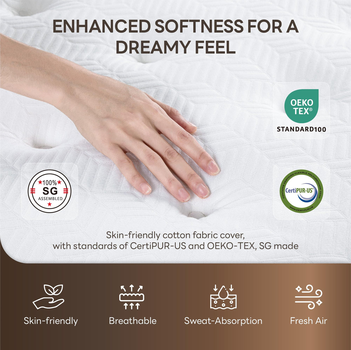 LIKIMIO 10 Inch Twin Mattress, Cool Hybrid Mattress in a Box, Gel Memory Foam, Individual Pocket Springs for Strong Edge Support, Motion Isolation, Pressure Relief, Oeko-TEX & CertiPUR-US, SG Made LIKIMIO
