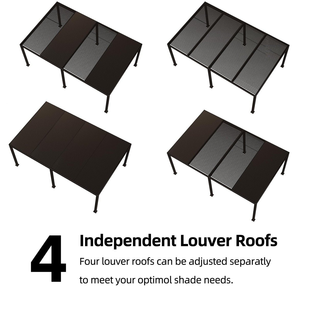 PURPLE LEAF Louvered Pergola 12' × 20' Outdoor Hardtop Gazebo Sun Shade with Adjustable Canopy Patio Aluminum Retractable Roof for Outside Deck Backyard Pavilion PURPLE LEAF