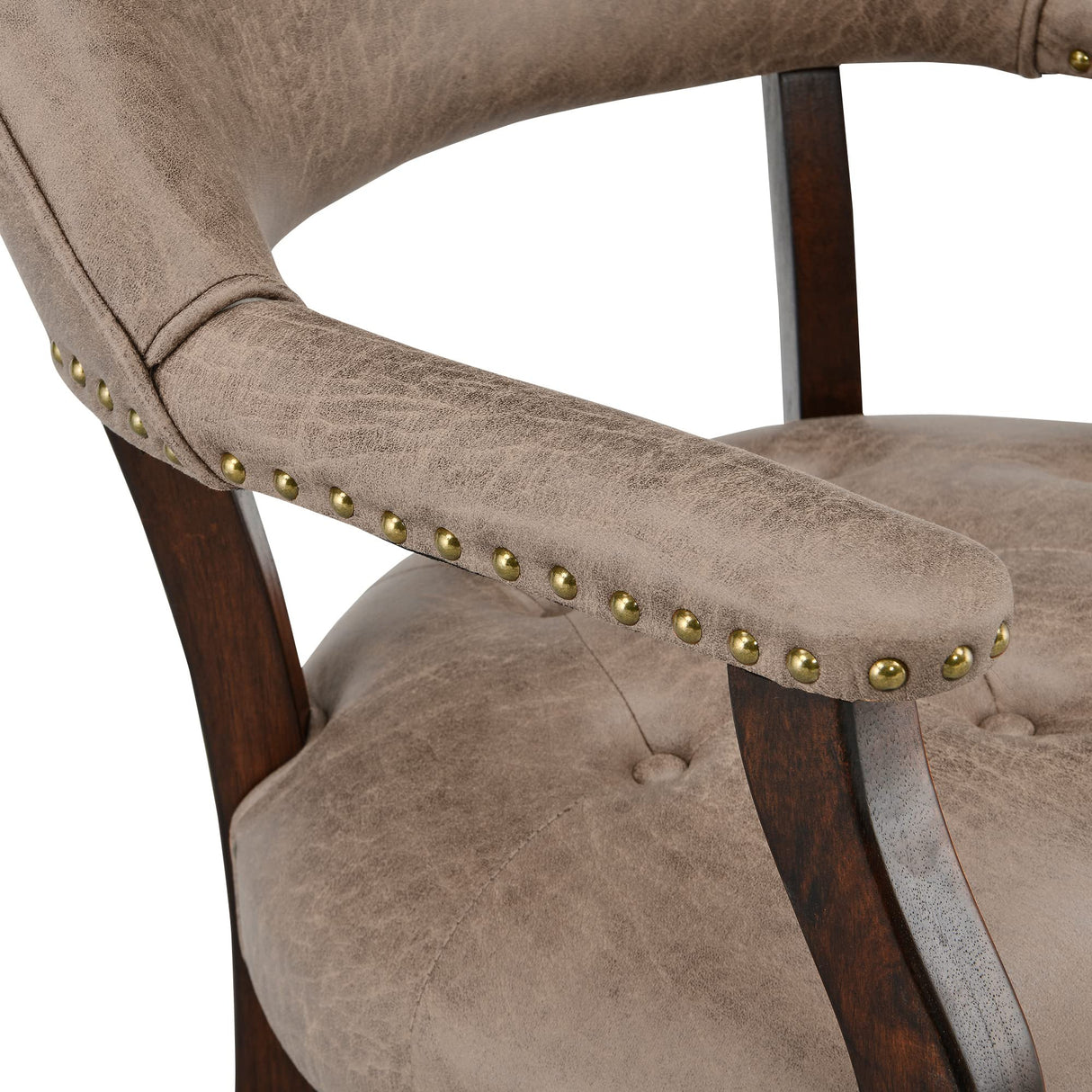 MODERION Solid Wood Boss Caption's Chairs,Dinning Chairs with Wheels and Arms,Office Desk Chairs, Classic Swivel Accent Chairs with Upholstered,Breathing Leather, 31.5¡±H for Living Room Light Brown MODERION