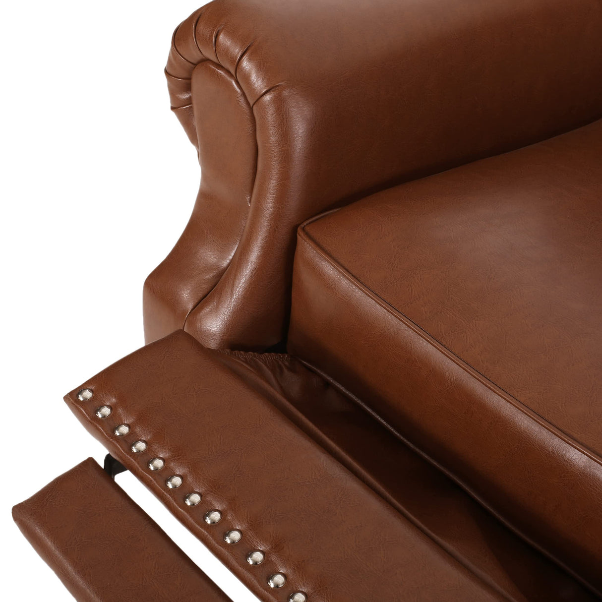 Christopher Knight Home Sunapee Tufted Recliner - Faux Leather - Cognac Brown/Espresso Christopher Knight Home
