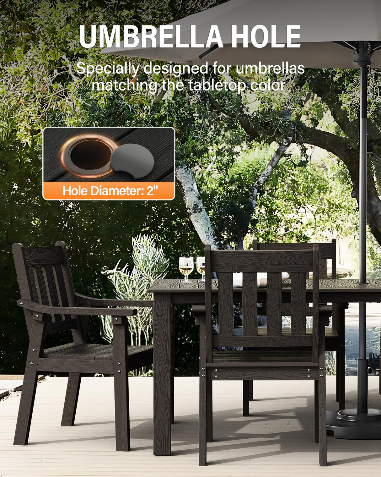 YEFU Outdoor Patio Dining Sets: Outdoor Furniture 12 Piece Dining Table Set for 10 with Umbrella Hole & Aluminum Frame - All Weather Patio 2 Table and 10 Chairs for Outside Backyard/Porch/Deck Black YEFU