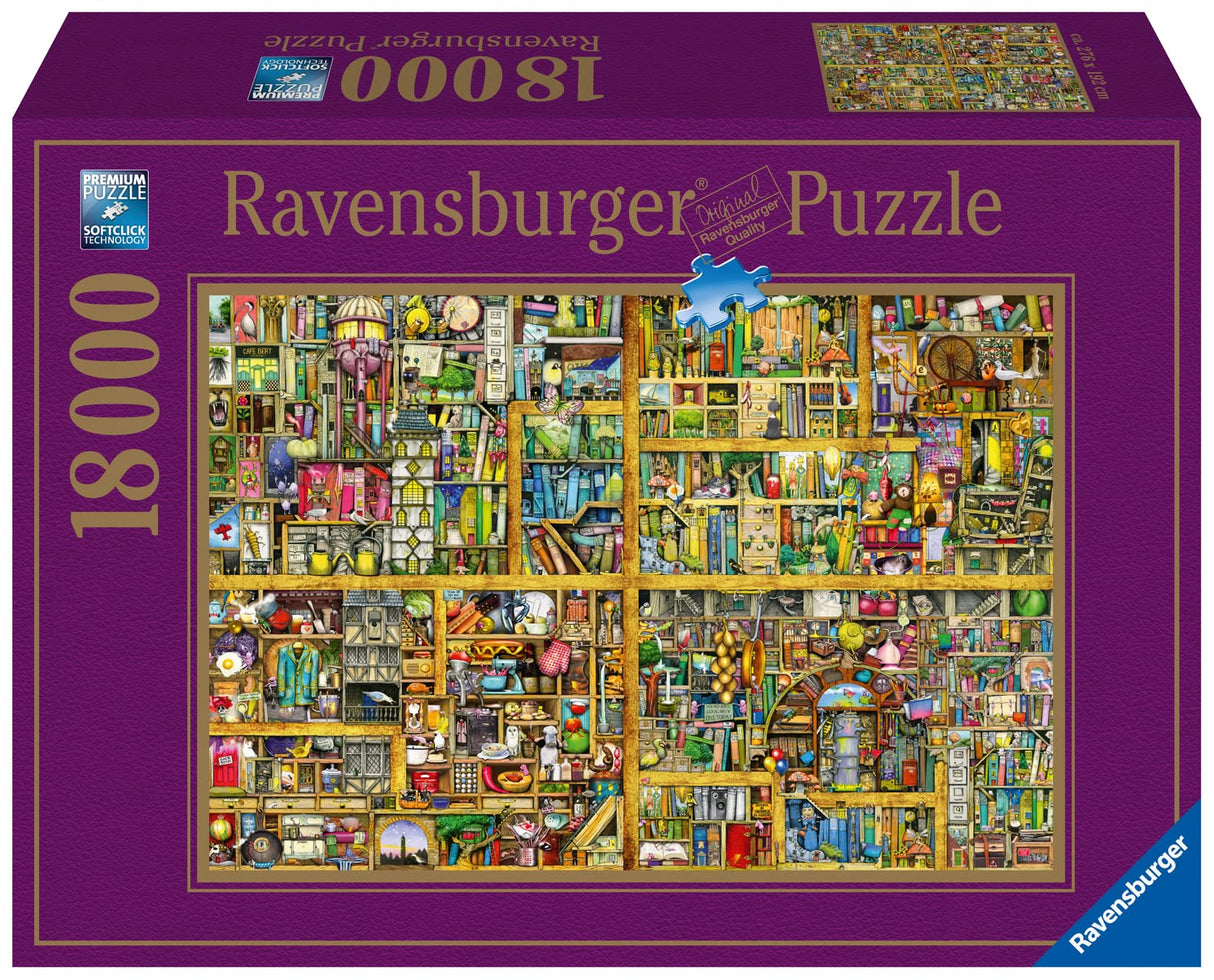 Ravensburger Magical Bookcase 18,000 Piece Jigsaw Puzzle for Adults - 17825 - Handcrafted Tooling, Durable Blueboard, Every Piece Fits Together Perfectly Ravensburger