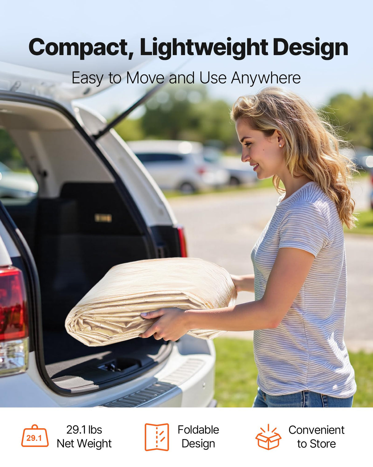 VEVOR Carport Replacement Canopy, 10 x 20 ft Potable Garage Tent Top Tarp with Sidewalls, UV-Resistant & Waterproof, Heavy Duty Car Shelter Tarp with Ball Buggees, Beige, Frame Not Included VEVOR