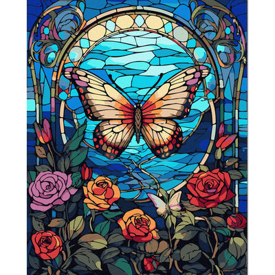 TOCARE Paint by Numbers kit for Adults Flowers Rose Butterfly Paint by Number Canvas, Acrylic Adult Paint by Number Kits Flower 16x20inch