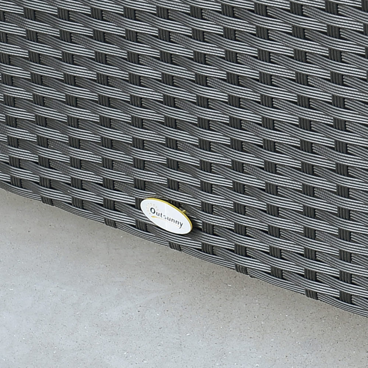 Outsunny Patio Furniture, Wicker Coffee Table, Hand-Woven PE Rattan Side Table with a Tempered Glass Top, 33.5" x 19.75", Black Outsunny