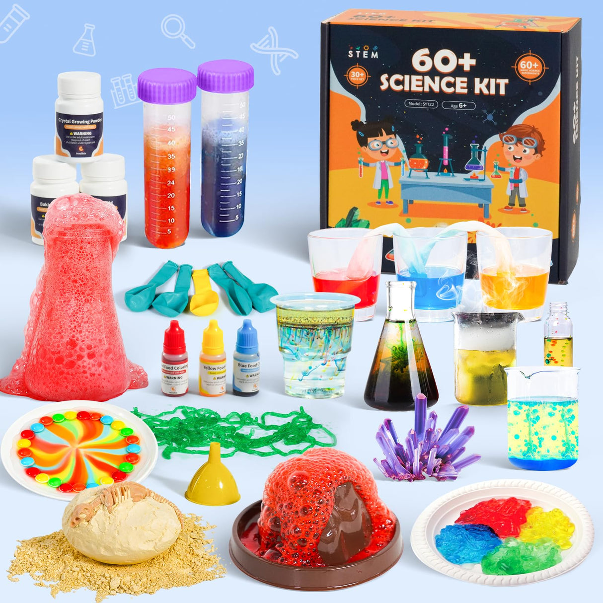 60+ Science Experiment Kit for Kids Ages 5-6-7-8, STEM Educational Science Gifts for Kids, First Science Kit for Boys Girl Birthday melican