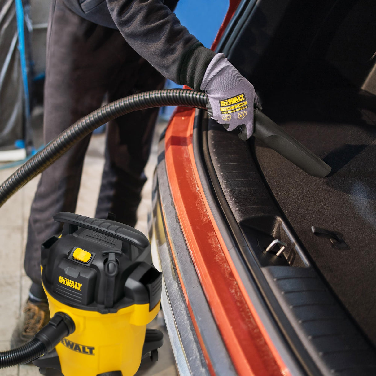 DEWALT Shop Vacuum 6 Gallon 4HP Poly Wet Dry Vacuum Ultimate Cleaning Solution for Construction Workshop Environments for Jobsite Garage Home W/Inflation Ket, Yellow, DXV06PL DEWALT