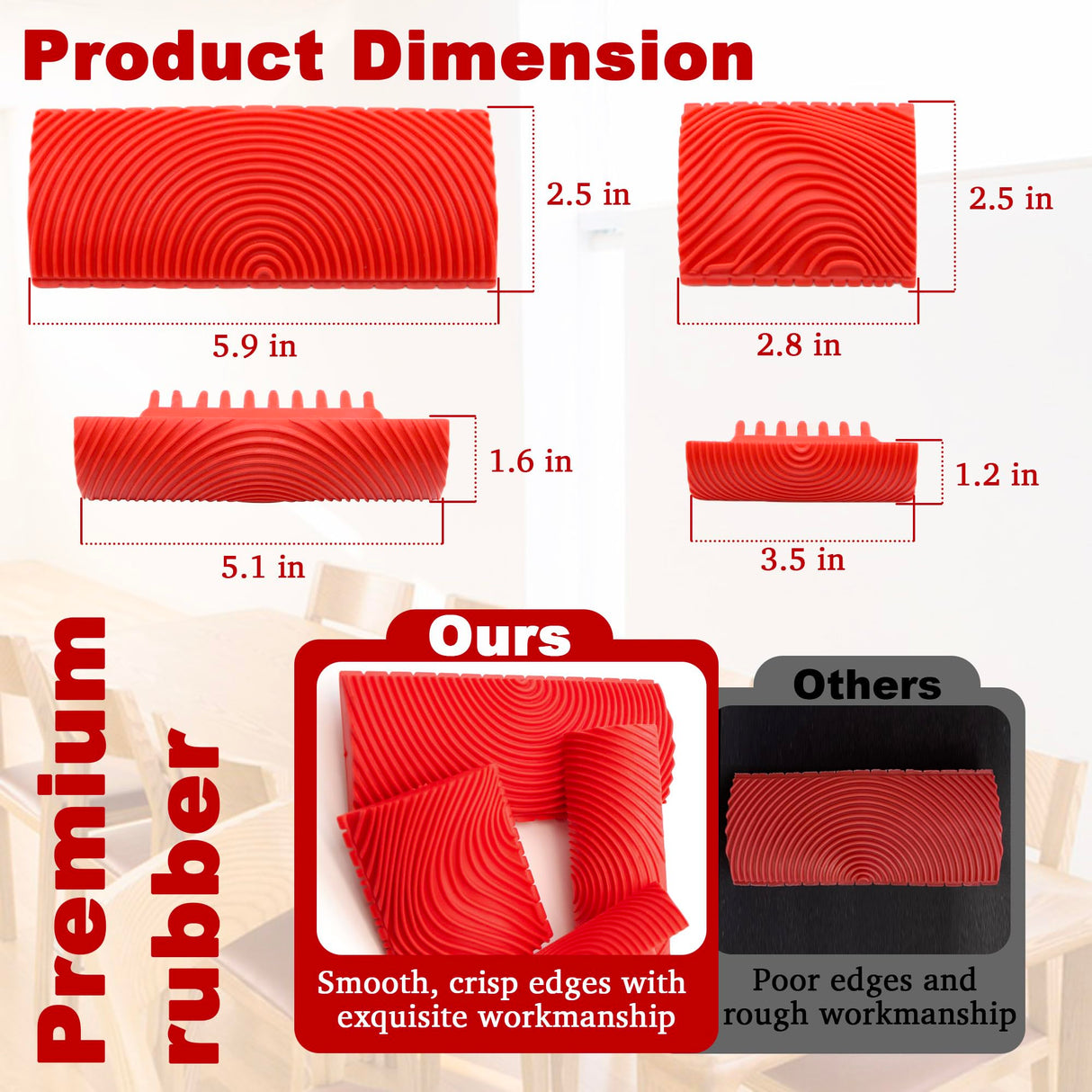 LUTQ Wood Grain Tool - Natural Woodgrain Maker for Decorative Painting Premium Wood Graining Tool Set Enhance Your DIY Projects with Wood Grain Patterns LUTQ