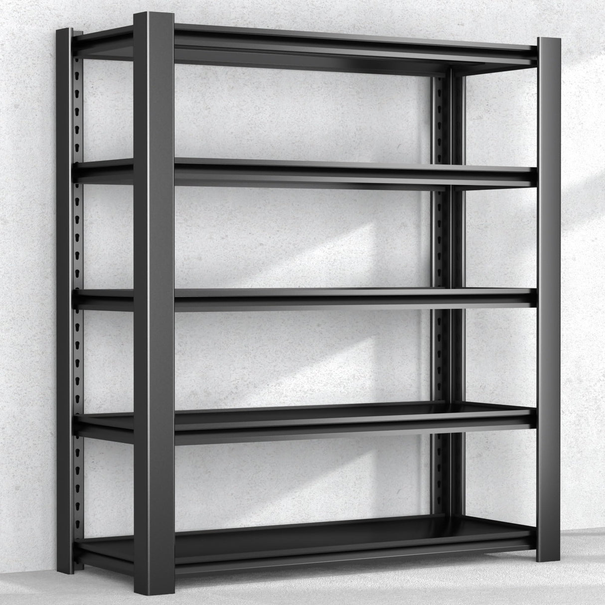 WOZBUD 76.6" H Heavy Duty Garage Shelving Unit, 60" W Adjustable Metal Storage Rack, 5-Tier Metal Shelves, 24" D Industrial Shelving for Garage, Basement, Workshop, Heavy Duty Storage Shelf.1Pack WOZBUD