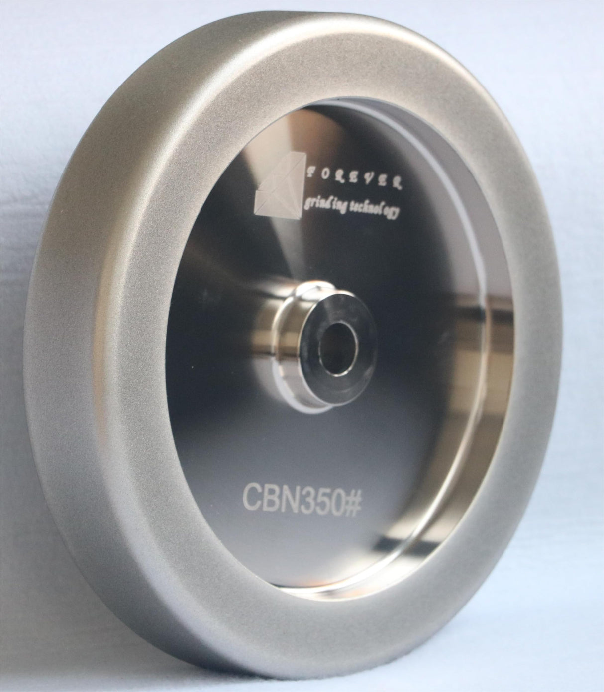 Generic 4 in 1 PLUS CBN Grinding Wheel 8"" Diameter, 5/8"" Arbor,1.5"" Wide with 1/4"" Radius,1"" Down The Side,for Sharpening Woodturning and HSS Tools(180 Grit), Silver Generic