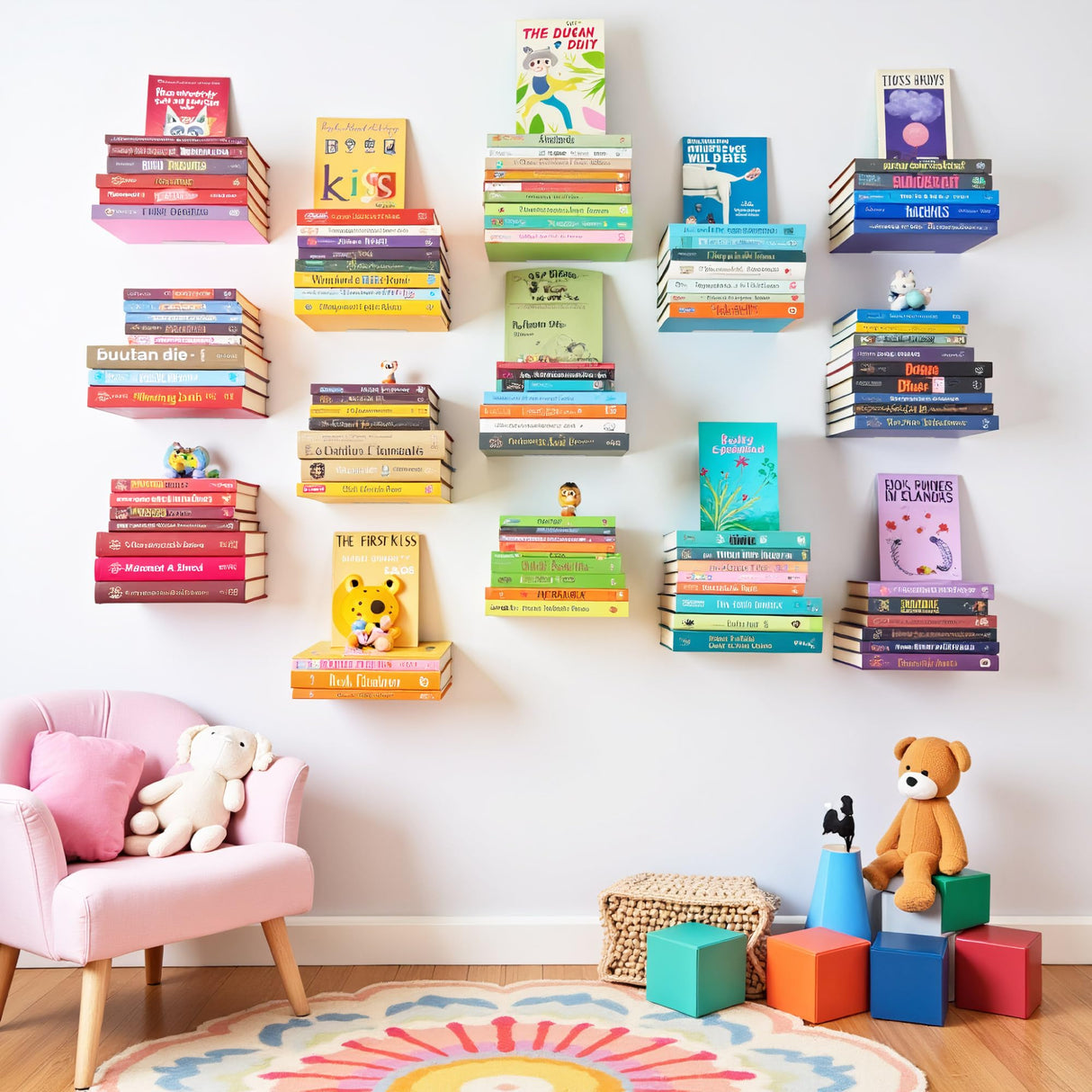 xympo Floating Invisible Bookshelf Wall Mounted (Set of 4) - Aluminum - Turn Books into Floating Shelves xympo