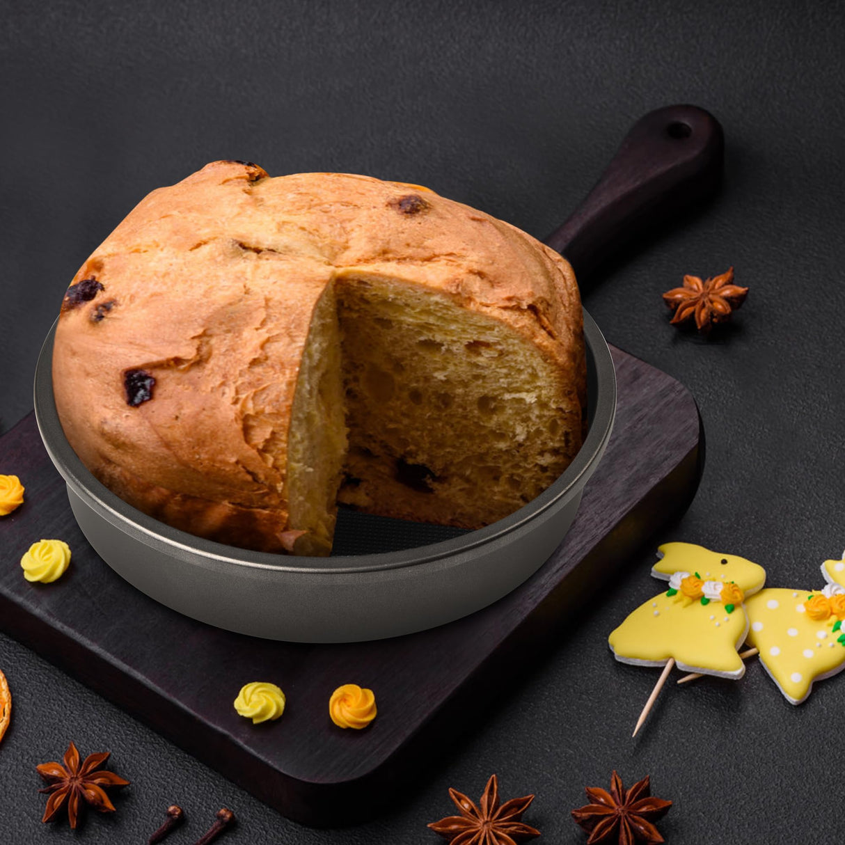 9 Inch Round Cake Pan, Nonstick Bakeware Set, Baking Pan with Diamond Texture Pattern, Set of 2 Tiawudi