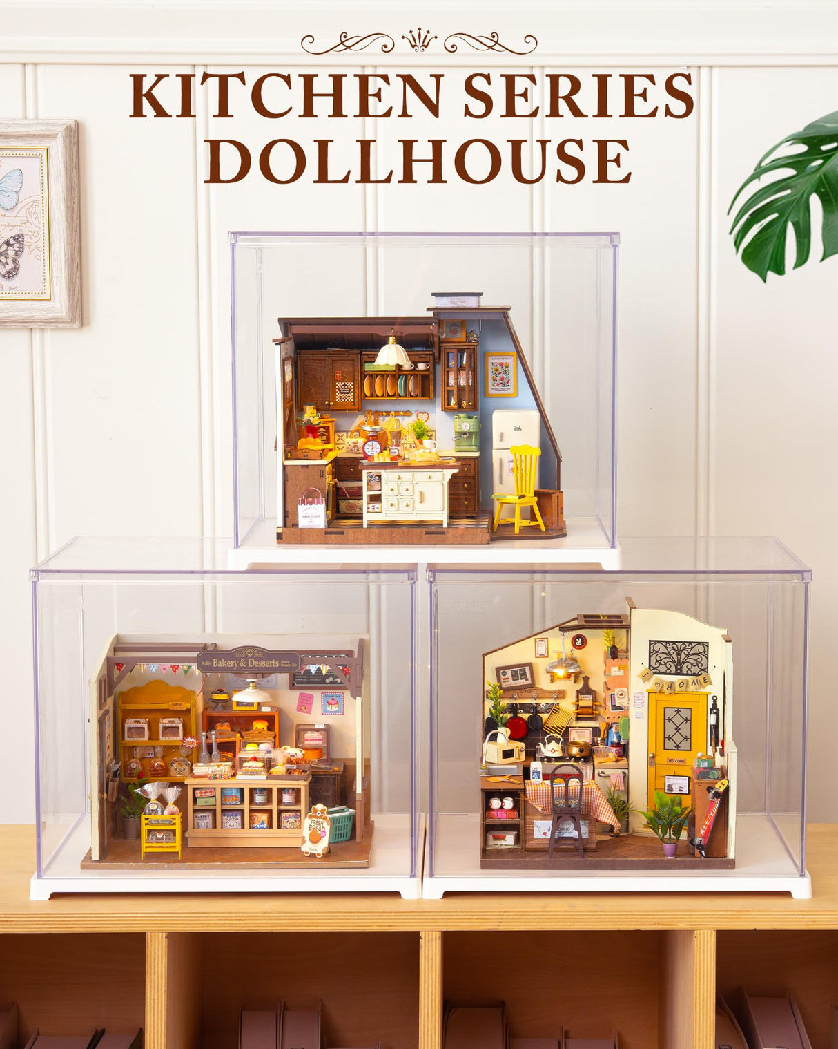 ROBOTIME DIY Miniature House Kit Dollhouse Kit for Adults Mini Tiny House Kit with Furniture Building Model Kit Crafts Creative Gift for Boys Girls (Baking Kitchen) ROBOTIME