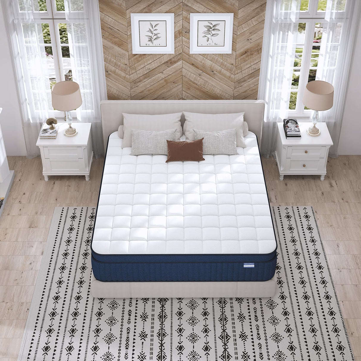 SUAYEA King Size Mattress, 12 Inch King Mattress in a Box, Medium Plush Pocket Spring and Gel Memory Foam for Superior Comfort, Pressure Relief, Strong Edge Support SUAYEA