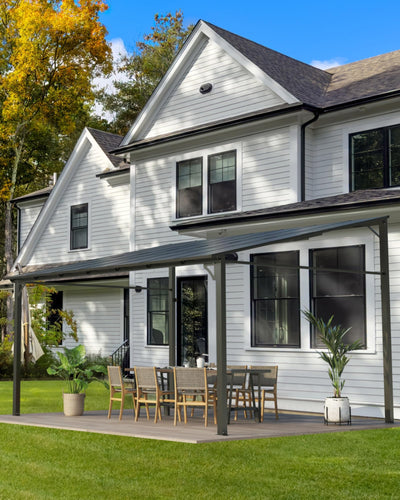 GarveeLife 12' x 16' Lean to Gazebo, Hardtop Wall Pergola with Polycarbonate Roof, Aluminum Frame Mounted Gazebo for Lawn Patio Deck Yard and Party