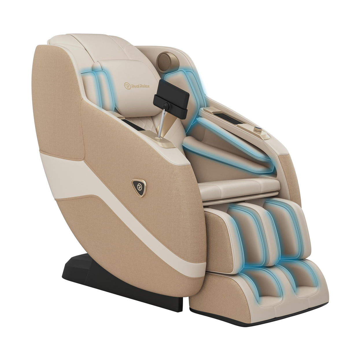 Real Relax 4D Massage Chair Full Body, Zero Gravity Recliner with 16 Auto Modes, Thai Stretch, Body Scan, Bluetooth Speaker, Heating, Foot Massage and Shortcut Button, PS5100 Khaki Real Relax