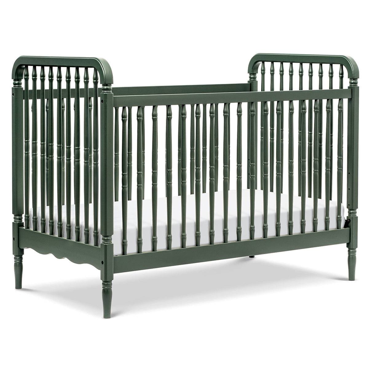 Namesake Liberty 3-in-1 Convertible Spindle Crib with Toddler Bed Conversion Kit in Forest Green, Greenguard Gold Certified (M7101FRGR) NAMESAKE