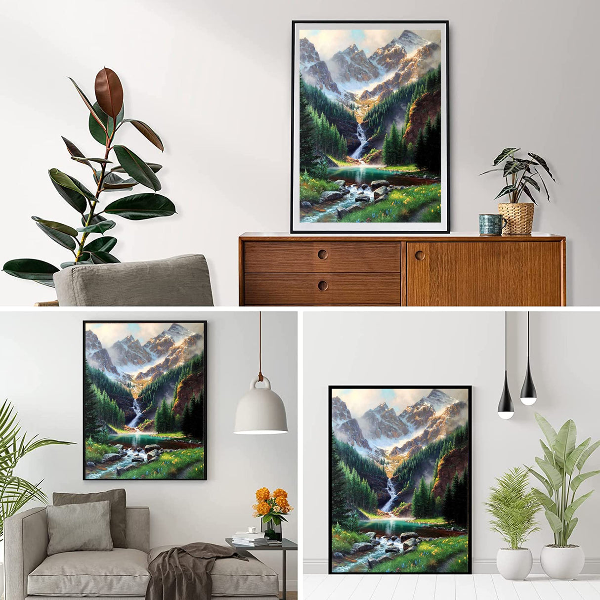 LELEMON Diamond Painting Kits,Waterfall Diamond Art for Adults,Mountain 5d Diamond Painting Kits for Adults,Scenery Diamond Art Kits with Diamond Painting Accessories for Home Wall Decor 12 x 16inch LELEMON