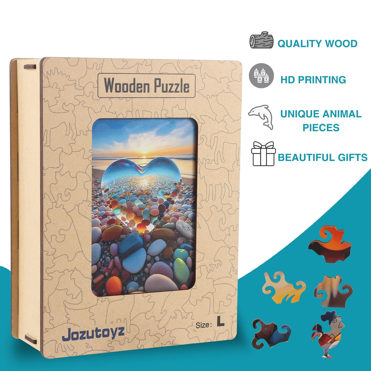 Wooden Puzzle for Adults, Wooden Jigsaw Puzzles for Adults, Unique Wood Animal Shaped Puzzles Adult with Exquisite Wooden Box (11.2 x 14.9in, 191pcs) Jozutoyz