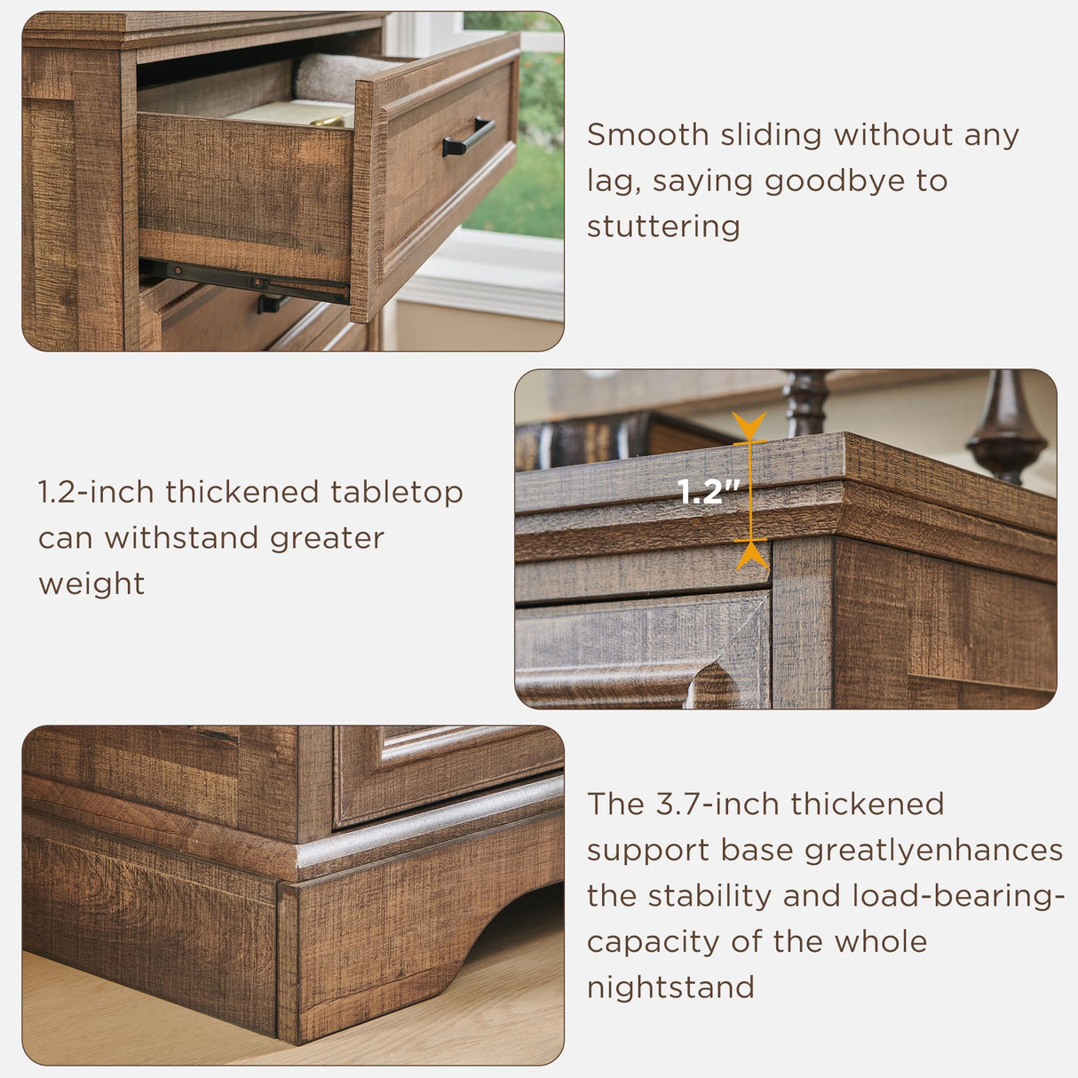 ACCOHOHO Farmhouse 5 Drawers Dresser Chests for Bedroom,46" Tall Wood Rustic Chest of Drawers with Wide Metal Handle,Natural Texture,Drawer Organizer for Bedroom,Living Room,Hallway and Entryway,LB ACCOHOHO