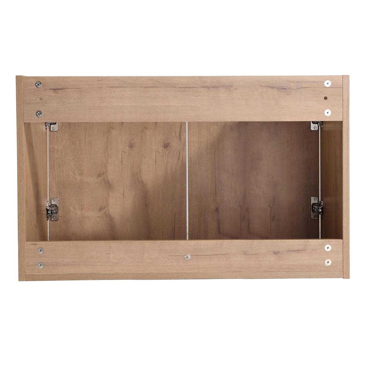 72" Bathroom Vanity with Sink, 72 Inch Floating Vanity, Double Sink Wall Mounted Vanity Combo, Modern Brown Bathroom Vanity Set with 4 Doors and White Basin Sink Mocoastn