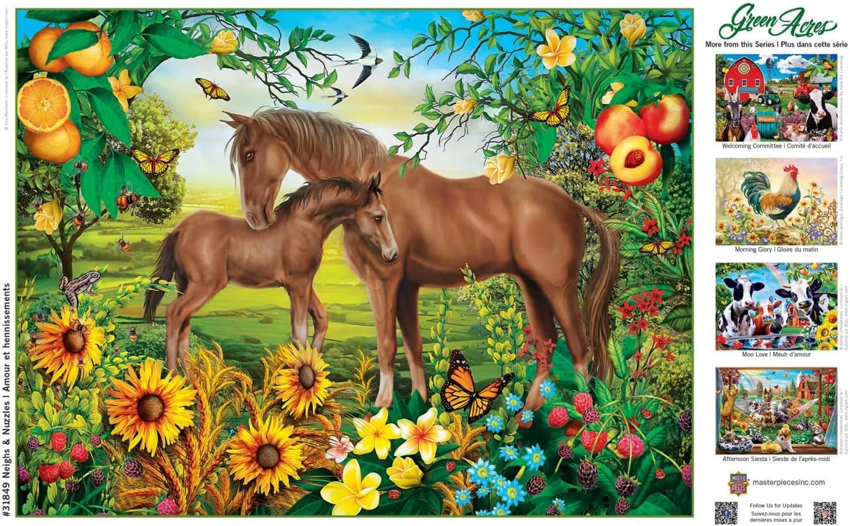 Masterpieces 300 Piece EZ Grip Jigsaw Puzzle - Neighs & Nuzzles - 18"x24" Masterpieces