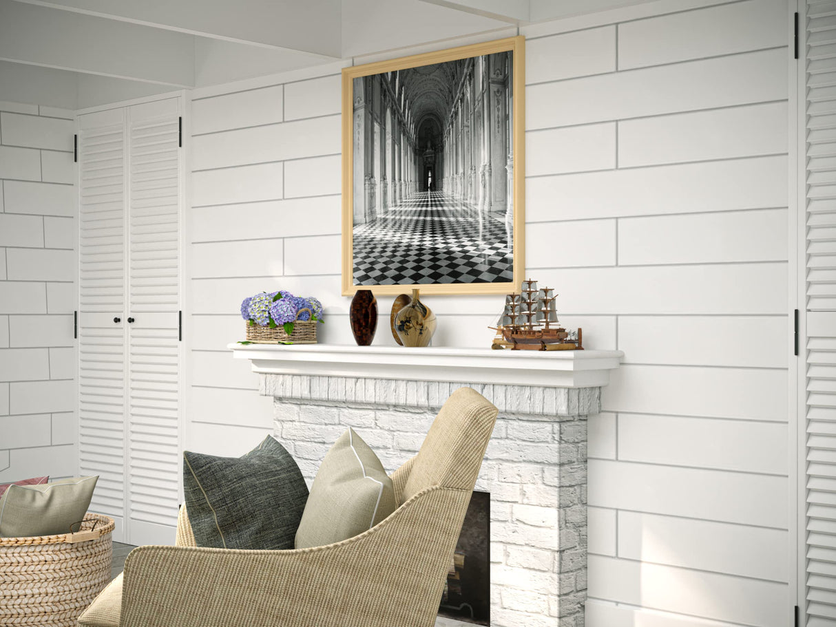 DOGBERRY 48" French Corbel Mantel | Floating Fireplace Mantel | Rustic Wood Shelf | Perfect for Electric Fireplaces and Décor | Modular 3 in 1 Design | Corbel Bracket Arches Included - Dark Chocolate DOGBERRY