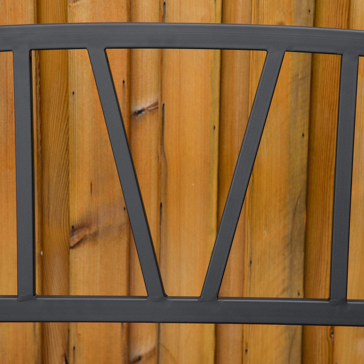 Outsunny 50" Outdoor Bench, Metal Garden Bench with V-Shaped Pattern Backrest, Porch Bench with Slatted Seat for Park, Yard, Lawn, Black Outsunny