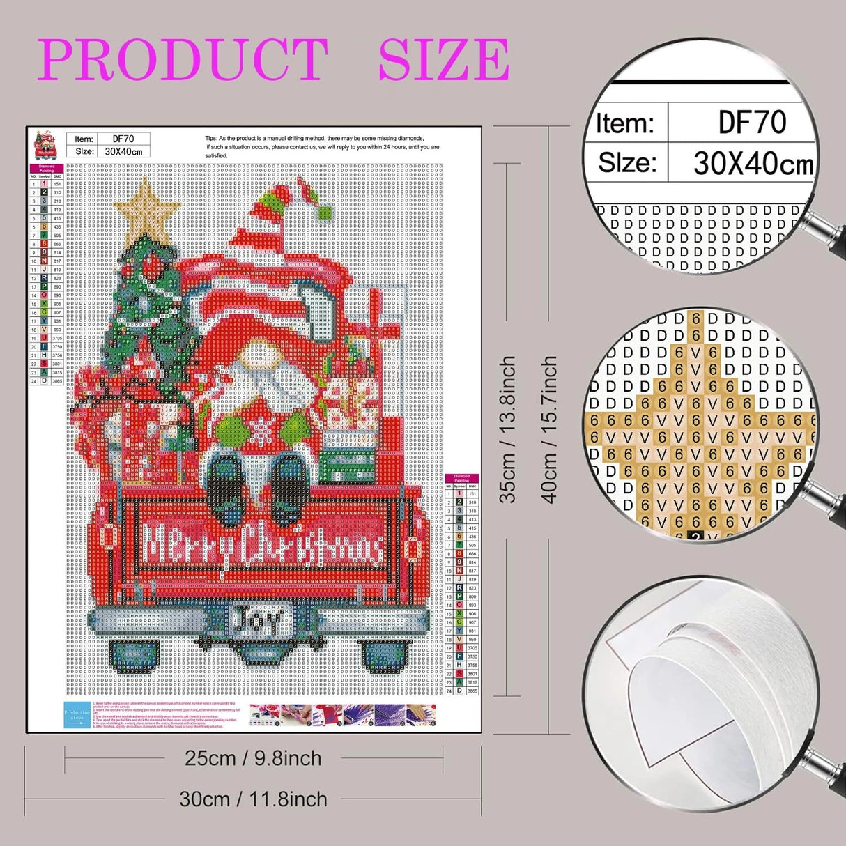 DIYDECORFUN Gnome Diamond Art Kits for Adults,Christmas Diamond Painting Kits, Gift Truck 5D Diamond Dots Paint by Diamonds,DIY Crafts Full Round Drill Gem Art for Wall Decor 12 x 16 Inches DIYDECORFUN