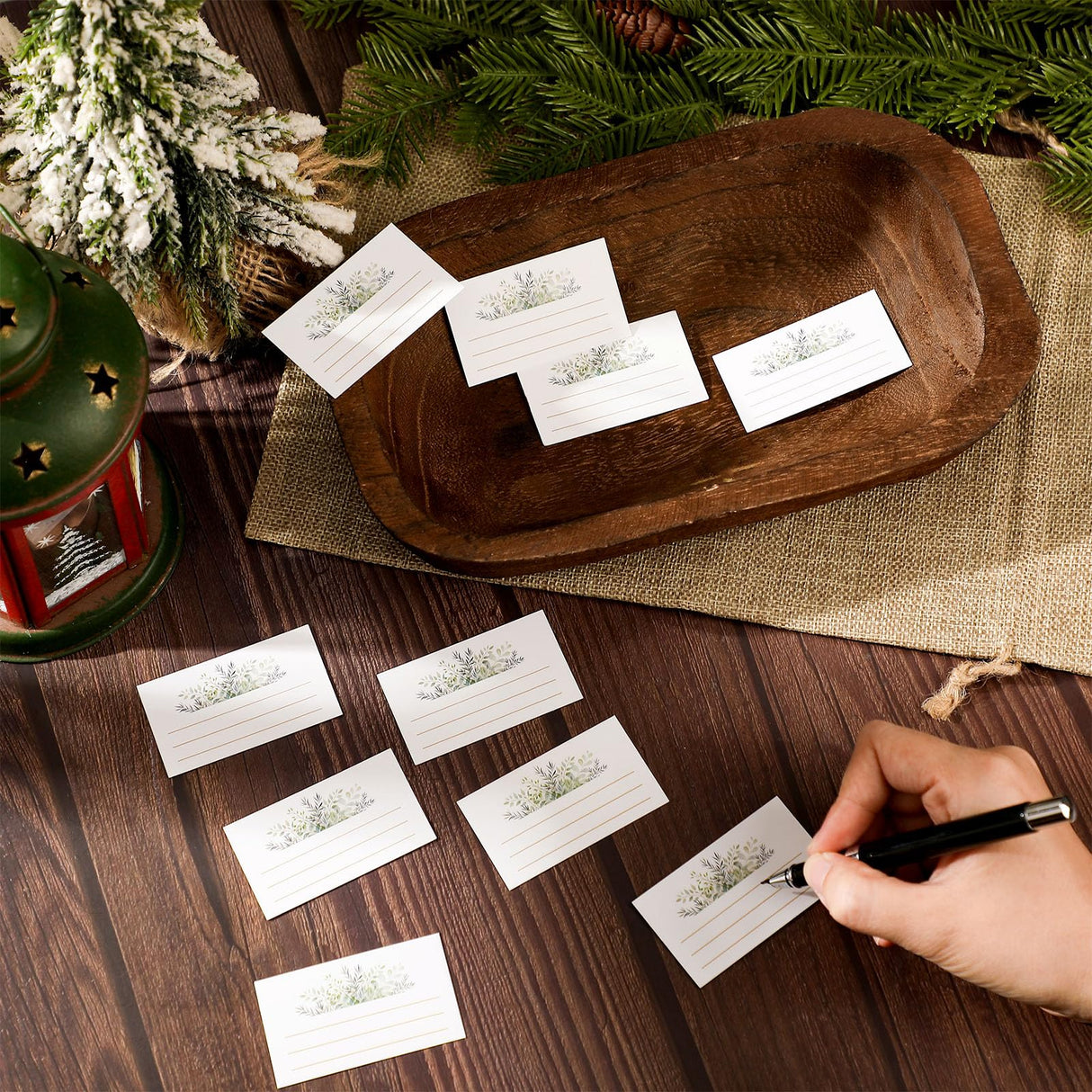 Eaasty 1 Set Prayer Wooden Dough Bowl with Card Religious Cross Christian Prayer Religious Gift for Women 10 Blessing Card Small Bowl Congregation Gift Resin Bread Container with Linen Bag (Brown) Eaasty