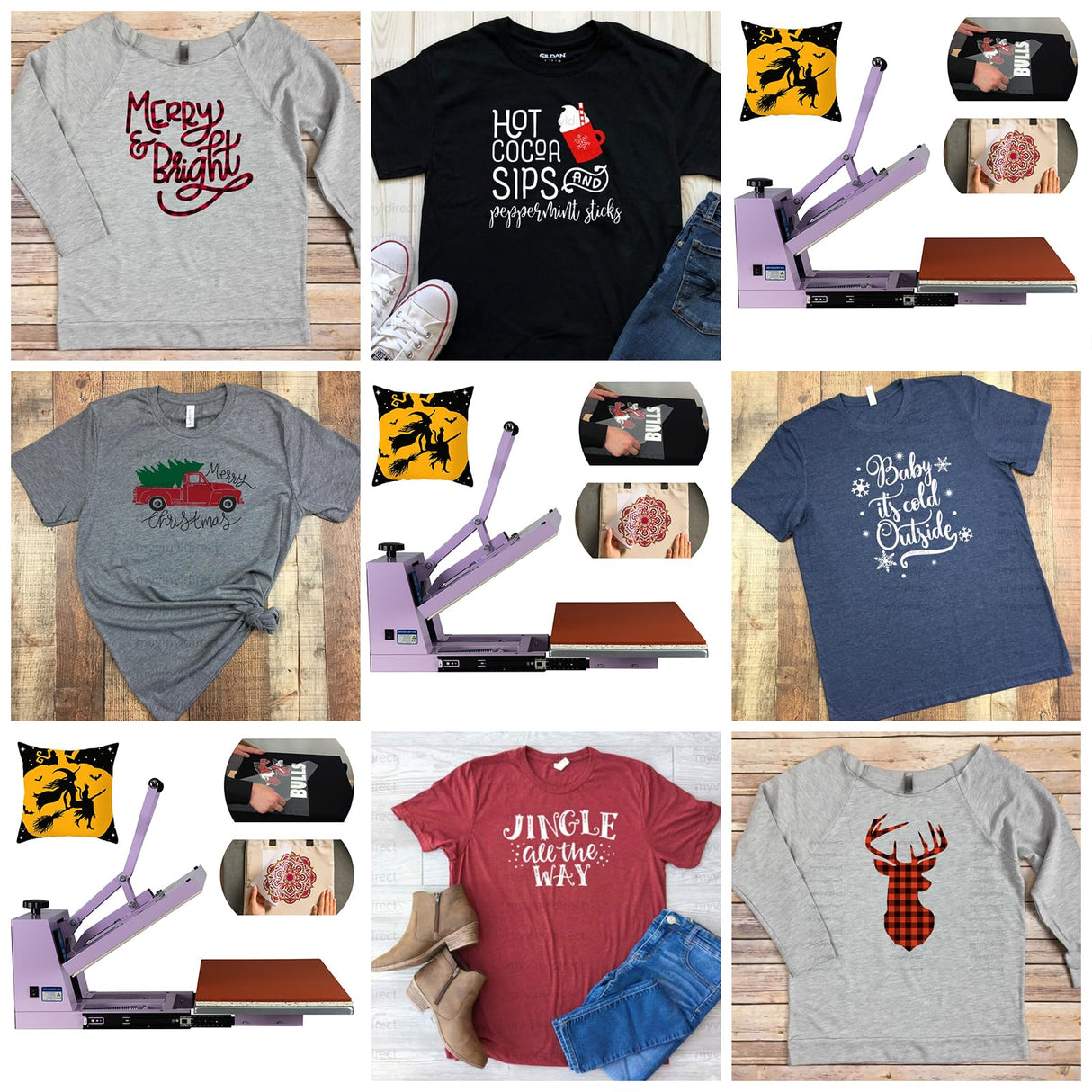 Large Heat Press 16x24 Manual with Slide-Out Base, Industrial Grade 2000W Clamshell Heat Press Machine for T-Shirts - Purple/Green Heat Transfer Equipment for Sublimation, DTF & Vinyl (Purple) WUMSTOT