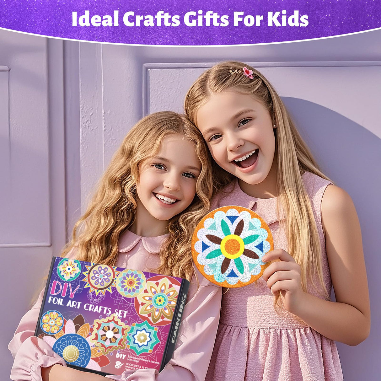 TENYEAH Foil Art for Kids, DIY Paper Craft Kit for Girls Boys Ages 8+, Fun Mandala Creative Activity Toys for Kids TENYEAH
