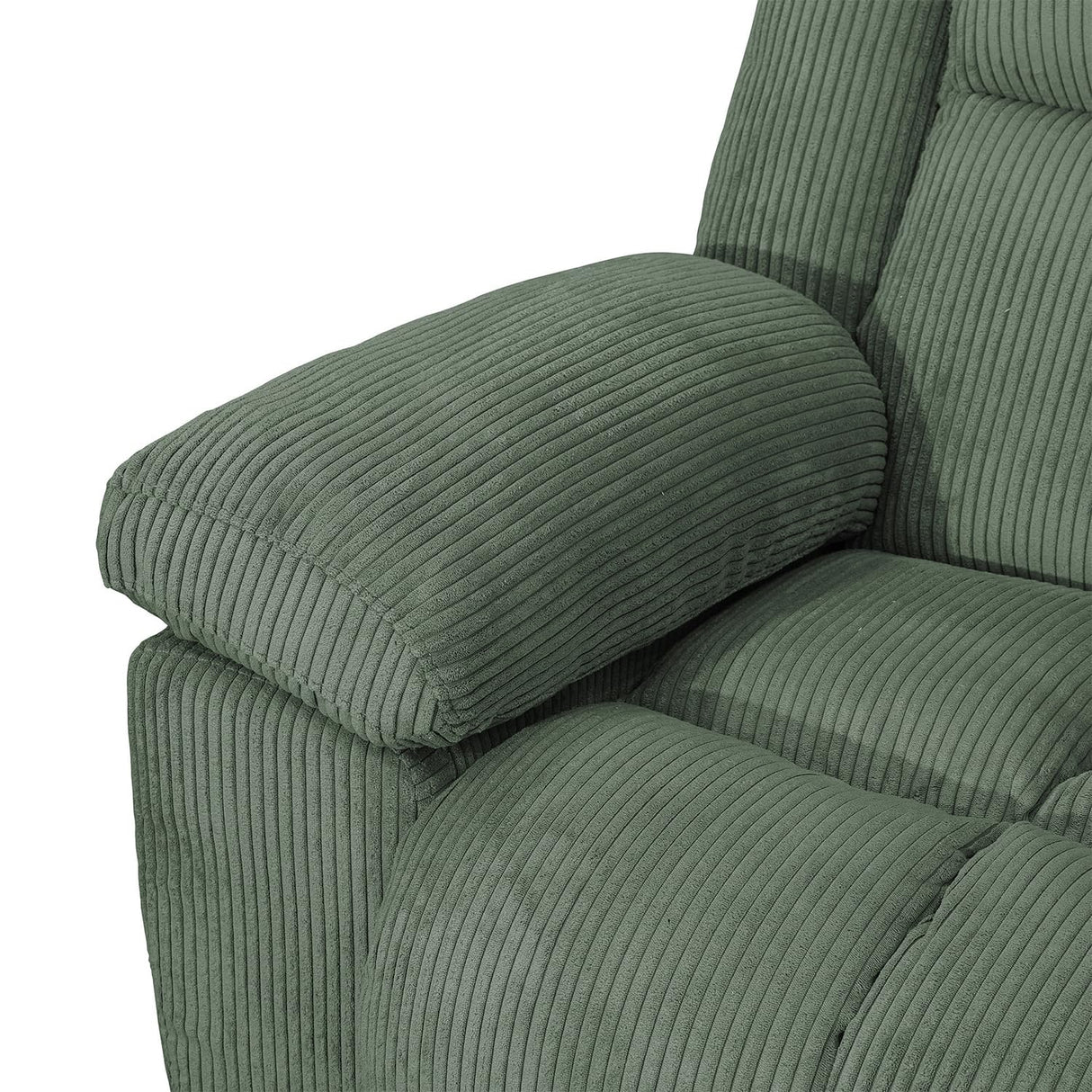 SIENWIEY Recliner Sofa Set for Reclining Living Room Furniture,Green Corduroy Reclining Sofa and Loveseat Set Manual Fabric Reclining Couch Set with 3 Seater Reclining Sofa 2 Seater Loveseat Recliner SIENWIEY