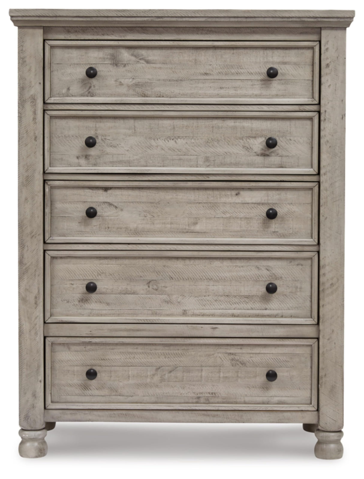 Signature Design by Ashley Harrastone Chest of Drawers, 42" W x 20" D x 56" H, Light Gray Signature Design by Ashley