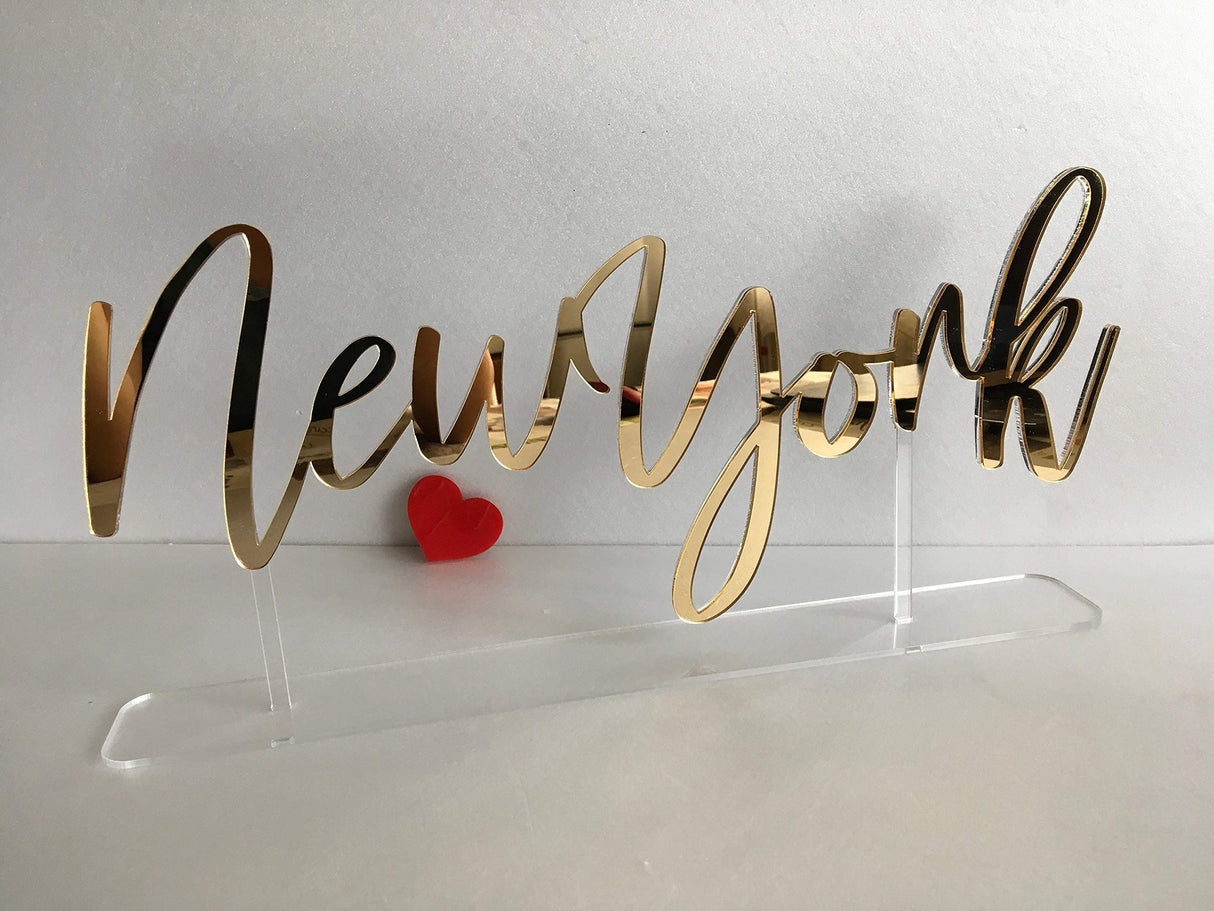 Table City Signs Tabletop Cities of The World Sign Base Personalized Custom Name Calligraphy Laser Cut Acrylic Freestanding Reception Decor Event Party Table Markers Reserved Seating Plan New York FranJohnsonHouse
