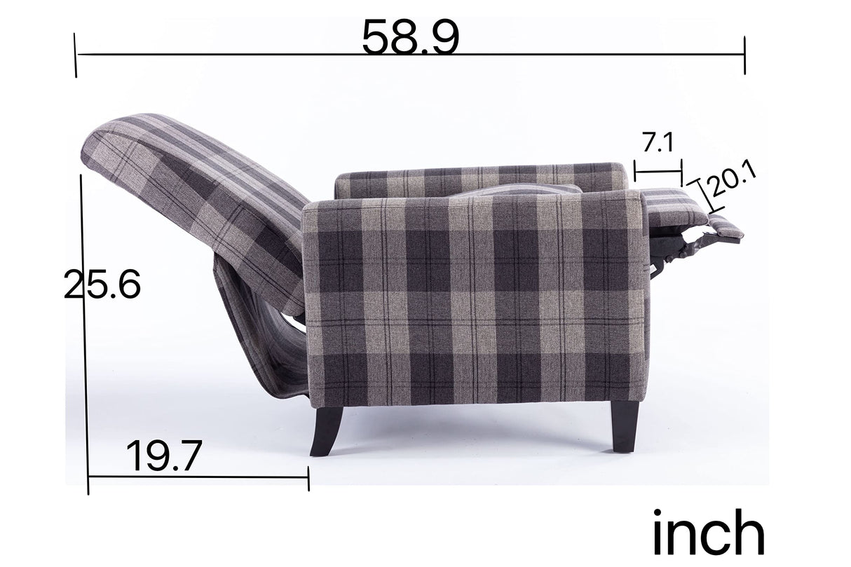 ZELNF Traditional Fabric Recliner Chair,Easy to Adjust Backrest Angle (Gray) ZELNF