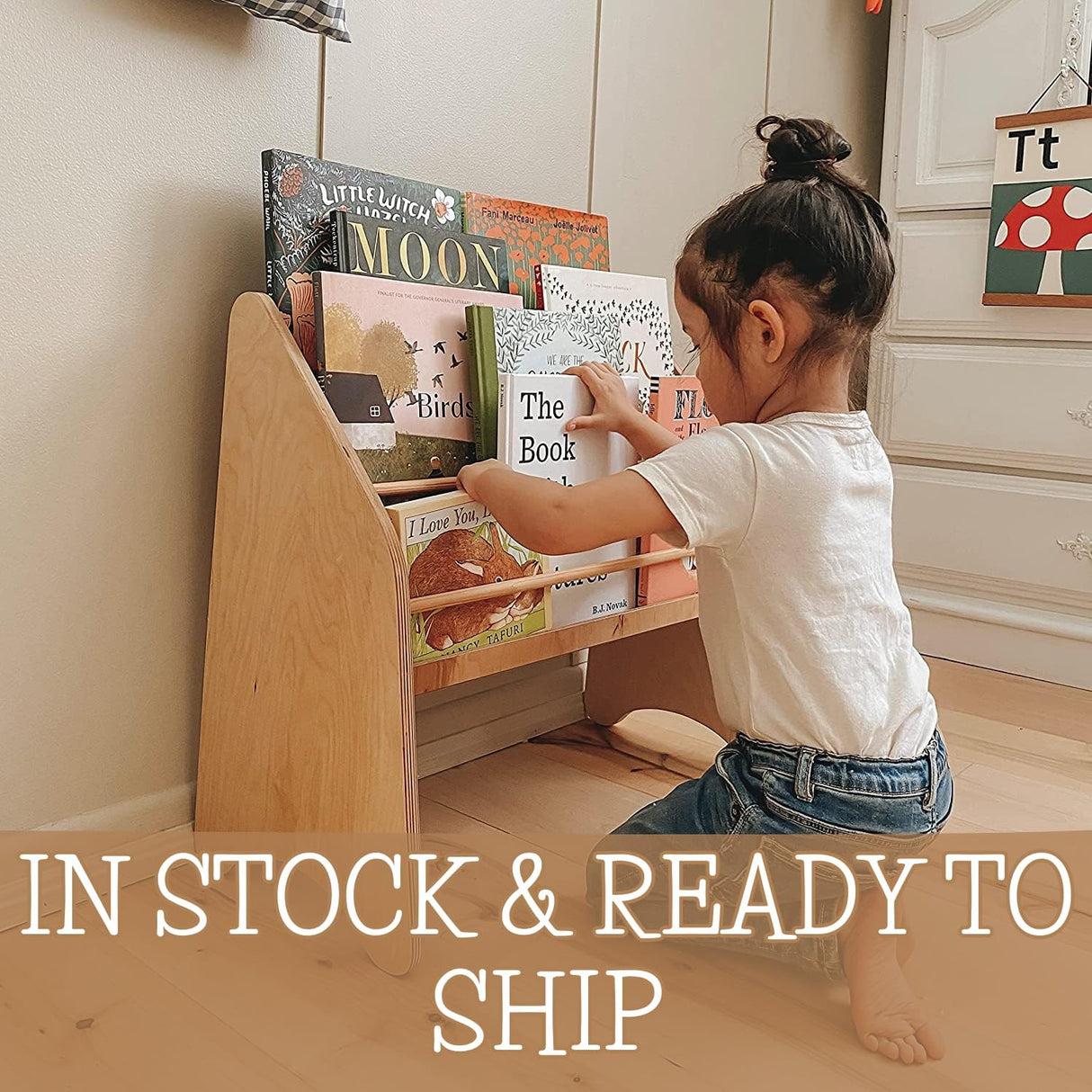 Montessori Bookshelf Kids Toddler Bookshelf Wood Bookcase Storage Kids Room Storage Playroom Kids Furniture Toddler Gift 2nd 3rd Birthday (Small, Green) Enjoy The Wood