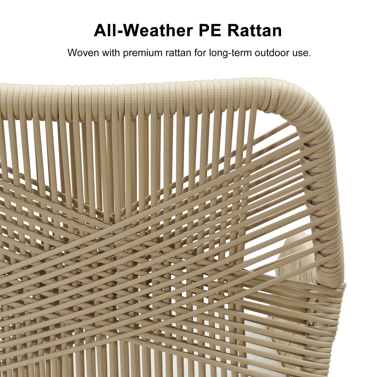 PURPLE LEAF 7 Pieces Outdoor Dining Set All-Weather PE Rattan Outdoor Patio Furniture Set with All Aluminum Frame Rectangular Table and Chairs Set for Lawn Garden Backyard Deck, Champagne PURPLE LEAF