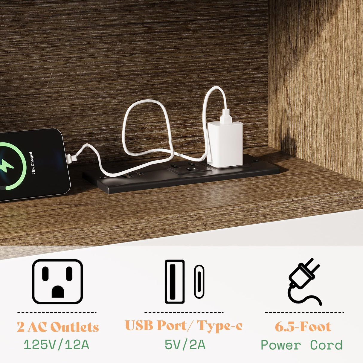 AMERLIFE Queen Size Bed Frame with 49.2" Tall Bookcase Headboard and LED Light, Rustic Platform Bed with Charging Station and 4 Storage Drawers, No Box Spring Needed, Rustic Brown AMERLIFE