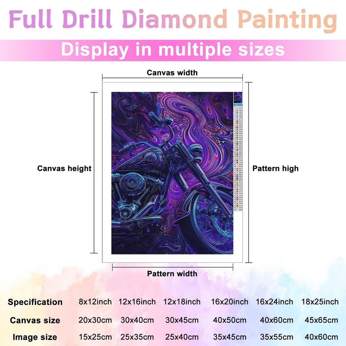 Movstrb Adult Motorcycle Diamond Painting, Cool Motorcycle 5D Diamond Art Kit, Gift for Friends and Family, Suitable for DIY Crafts, is Beautiful Wall Art Decoration 8x12 Inch Movstrb