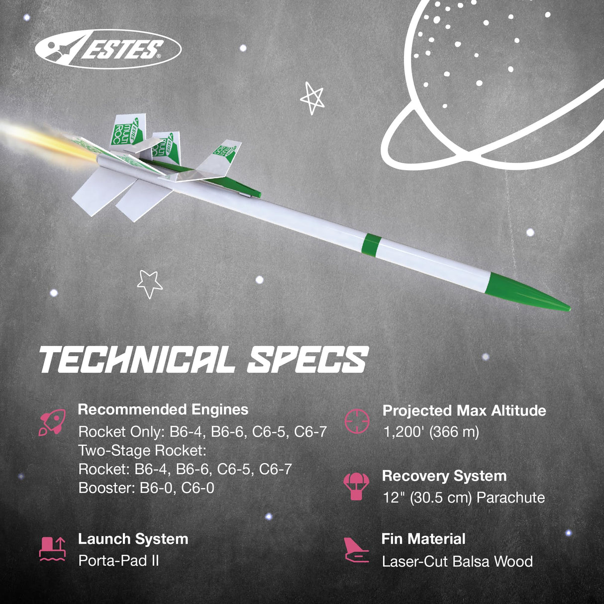 Estes 1329 Multi-ROC Rocket-Building Kit, Expert Flying-Rocket-Model Kit with Glider for Ages 10+ Estes