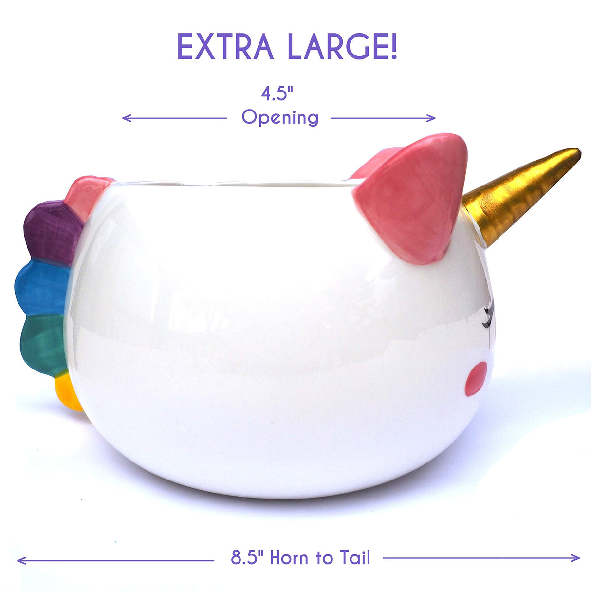 Unicorn Yarn Bowl for Knitting - Cute Ceramic Knitting Bowl Extra Large - Ceramic Yarn Bowl Crochet Accessories Yarn Holder Storage Gift for Knitters Funny Evovee