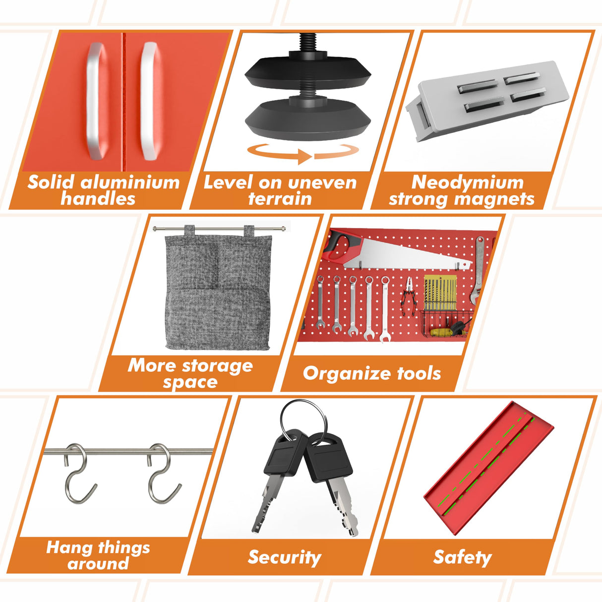 METALTIGER Locking Metal Storage Cabinet | Garage Storage Cabinet with Doors | 71" Lockable Tool Cabinet | Metal Cabinets for Home Office (71" 2-Doors Key, Red) METALTIGER