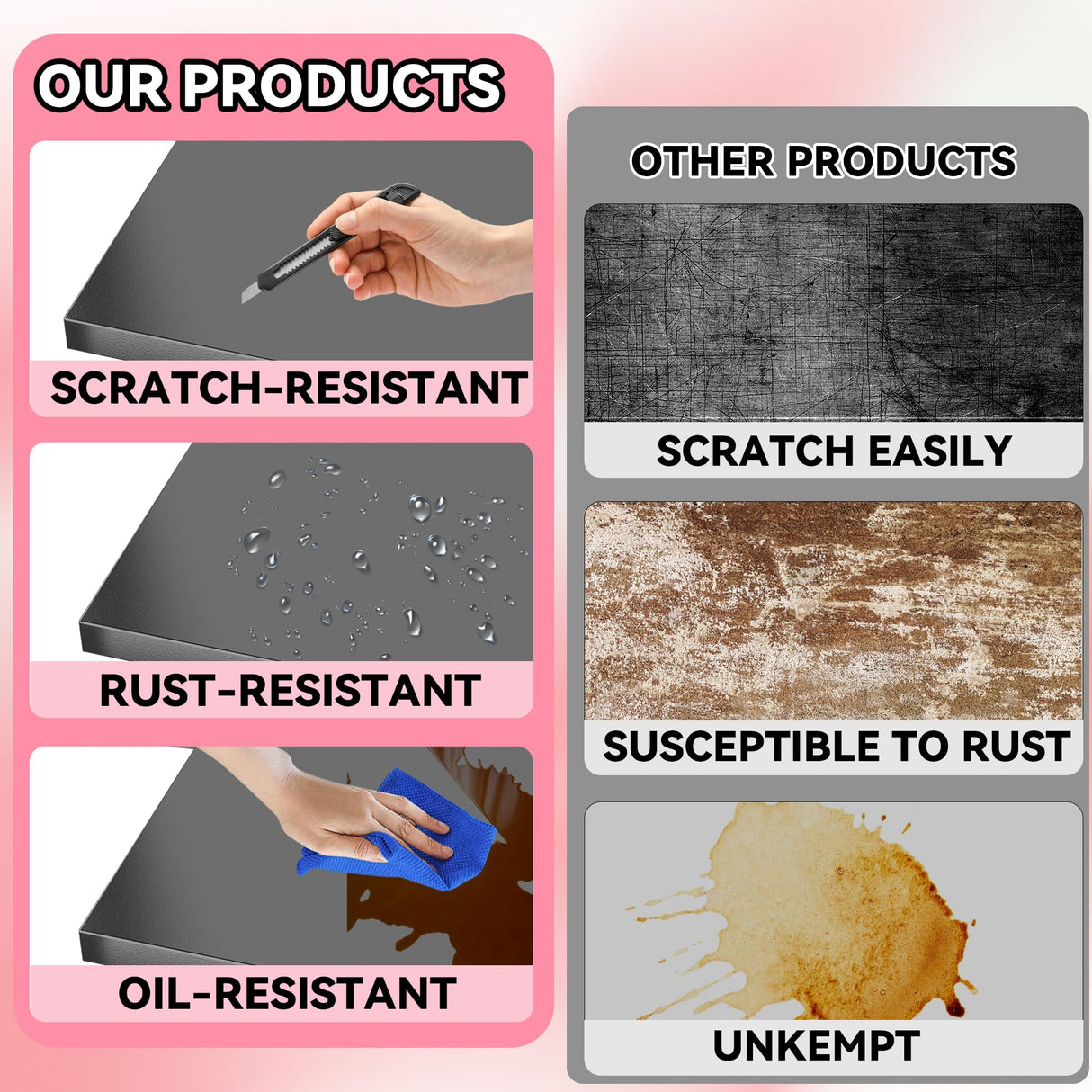 Storage Shelves Heavy Duty,4-Tier Adjustable Metal Industrial Utility Shelf Rack,Garage Shelving Unit Loads 2000LBS for Kitchen, Laundry Room, Pantry, Warehouse, Basement Metallitrend