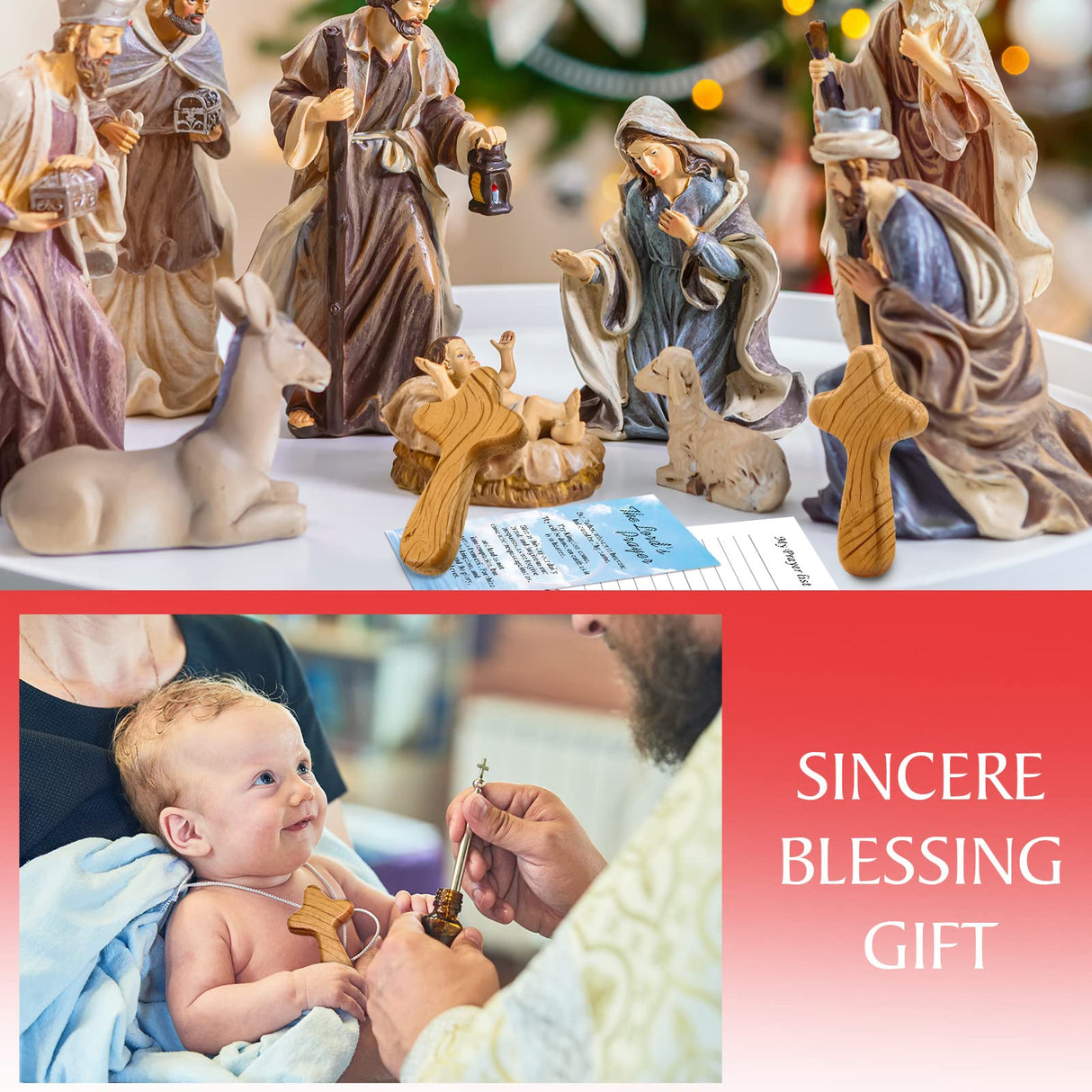 WILLBOND 12 Set Small Wooden Comfort Easter Pocket Crosses Hand Held with Red Velvet Pocket and Certificates 4 Inches Portable Holding Wooden Jesus Cross Gift for Prayer Men Christian Gift WILLBOND