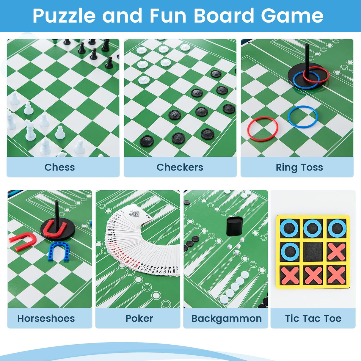 GYMAX Multi Game Table 48", 14 in 1 Combo Game Table w/Basketball, Billiards, Foosball, Ping Pong, Hockey, Shuffleboard, Bowling, Chess, Checkers, Backgammon, Tic Tac Toe for Game Room, Family Night GYMAX