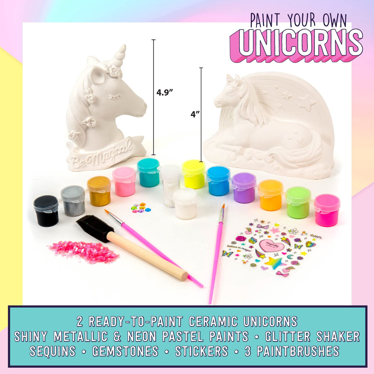 It’s So Me! Paint Your Own Unicorns – DIY Ceramic Unicorn Kit – Arts and Crafts Kits- Great Birthday Party Activities for Kids Ages 6, 7, 8, 9 It's So Me